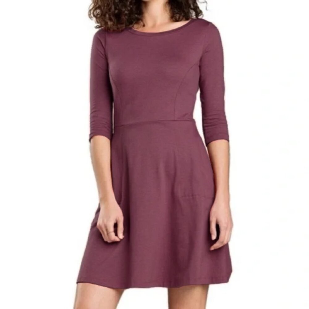 Toad&Co Faro Dress - Burgundy Heather Size Small